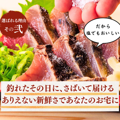 藁焼き -生- 鰹のタタキ ＜本数：半本〜3本セット 量：250~1500g　目安：1~8人前＞