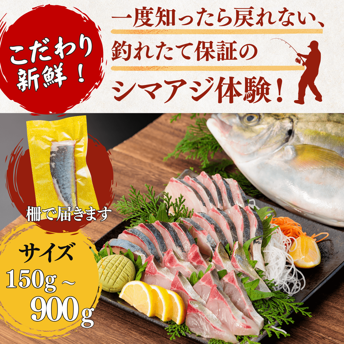 Striped Jack Sashimi ＜1 block, Net Wt. 150g＞