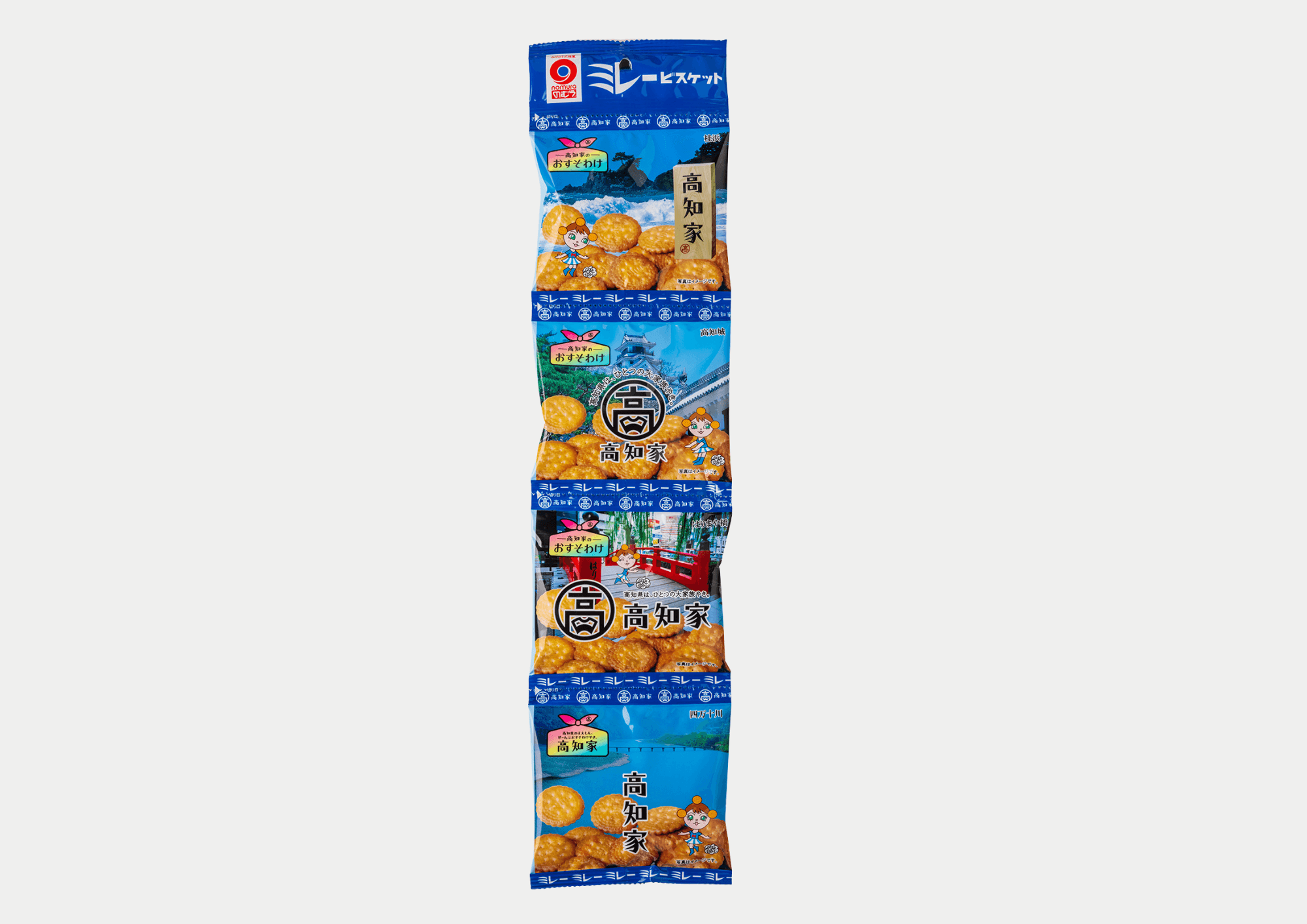 Nomura Senbei Processing Shop Millet Biscuits 4-Pack Kochi Prefecture Design