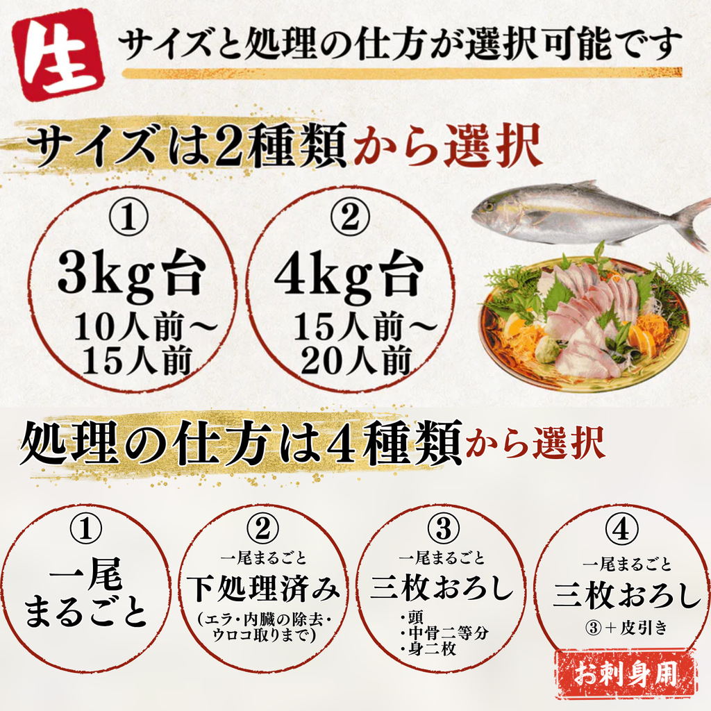 カンパチ ＜一本　量：3～4kg＞